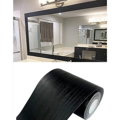 Teemall 10M Black Wood Grain Removable PVC Waterproof Border Wall Decor Removable Self Adhesive Kitchen Bathroom Tiles Sticker Wallpaper 4.2x390