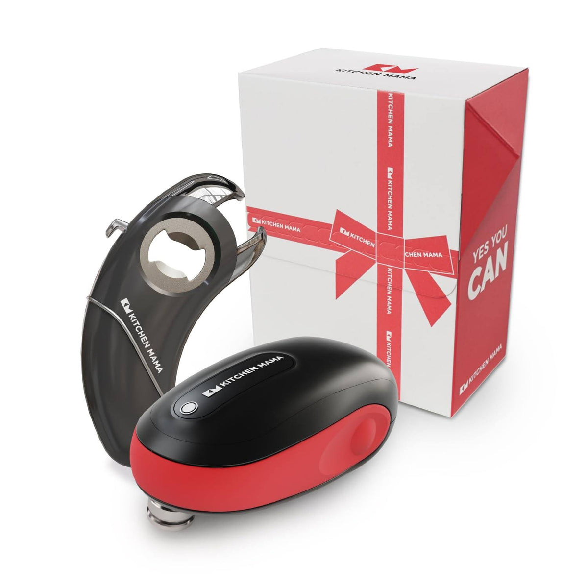 Kitchen Mama Gift Set Electric Can Opener & Bottle Opener, Cool Gifts for Him, Automatic Can Opener (One-To-Go) Hands Free, Smooth Edge, 6 in 1